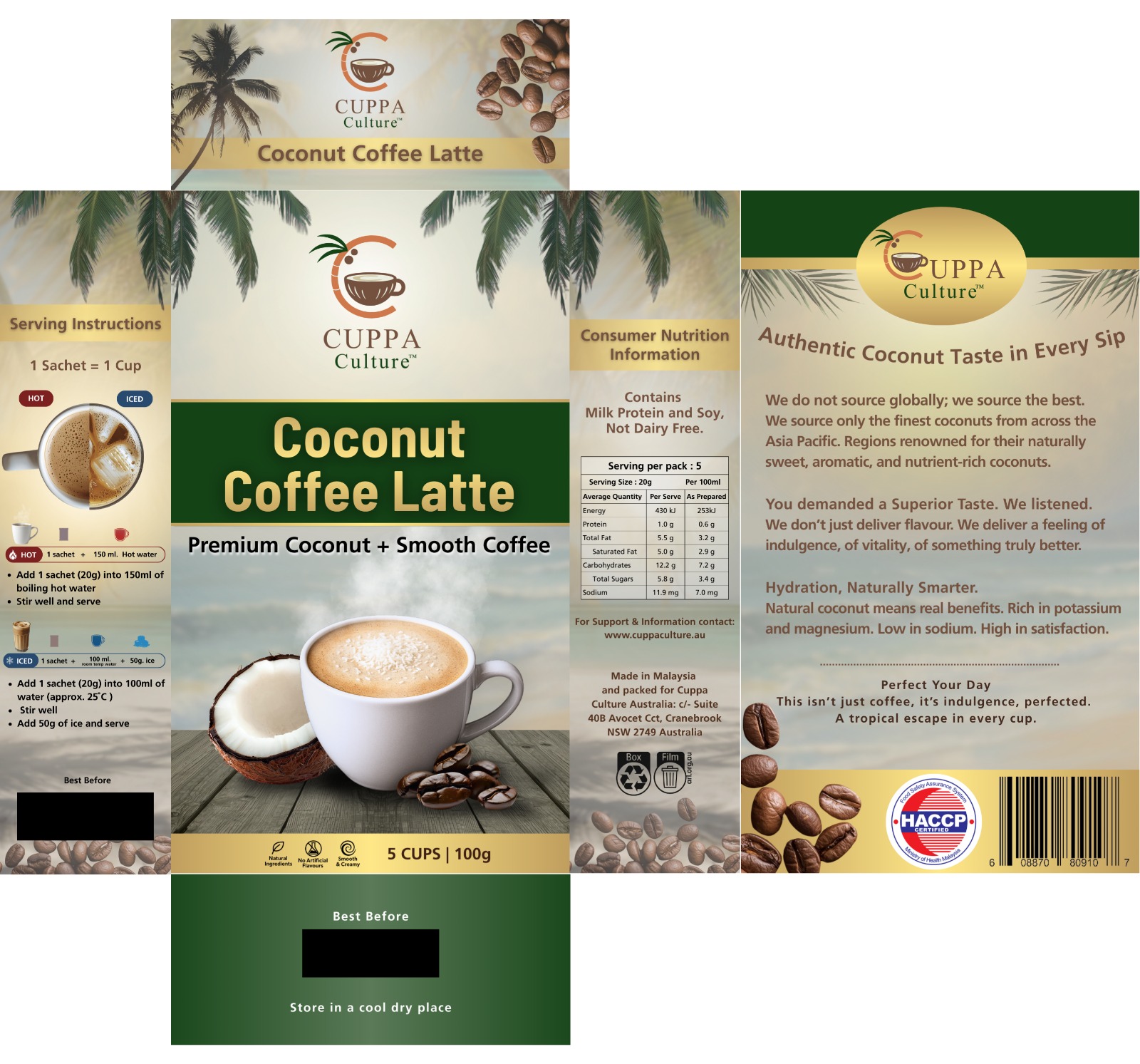 Cuppa Culture Coconut Coffee Latte Product Box